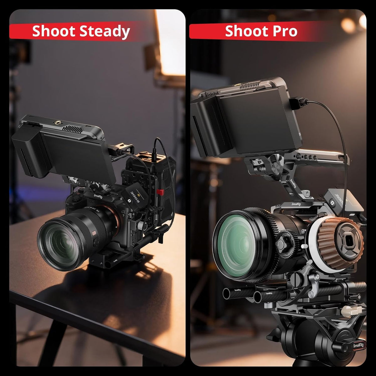 SMALLRIG 15mm 15mm (8'' 20cm), A6500 A6600 A6300, R5 R6, A7SIII A7III, 5609 Camera Base Plate Kit with LWS Rod Rail