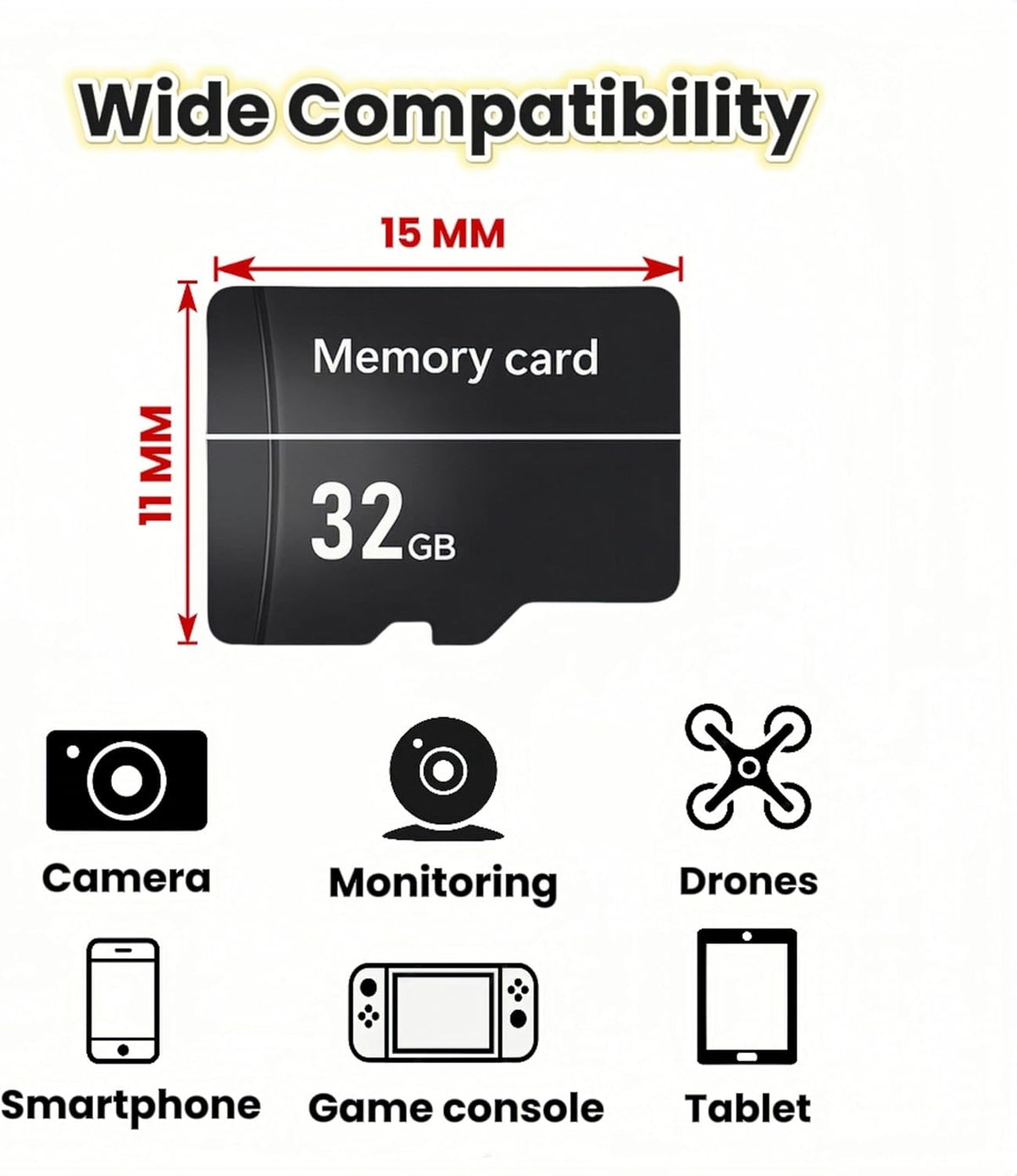 QUORVIXIA 32GB Memory Card, High Speed Data Transfer, for Security Cameras, Dash Cam, Phones, Gaming & Recording