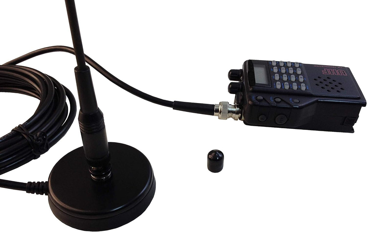 Anteenna TW-35B RG-58 Magnetic Antenna Mount with BNC Female Connector and Coax Cable for Handheld Ham Radio & Two-Way
