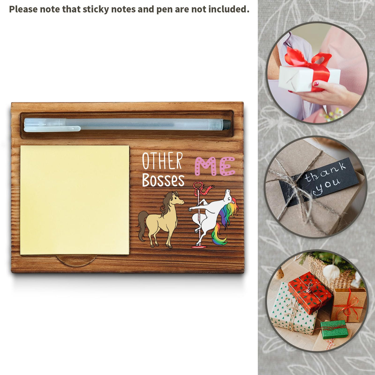 Funny Boss Gifts, Fun, Gag, Humor, Thank You Appreciation Gifts for Boss Office Desk Supplies Accessories Sticky Self-Stick Note Pad Holders WPP59