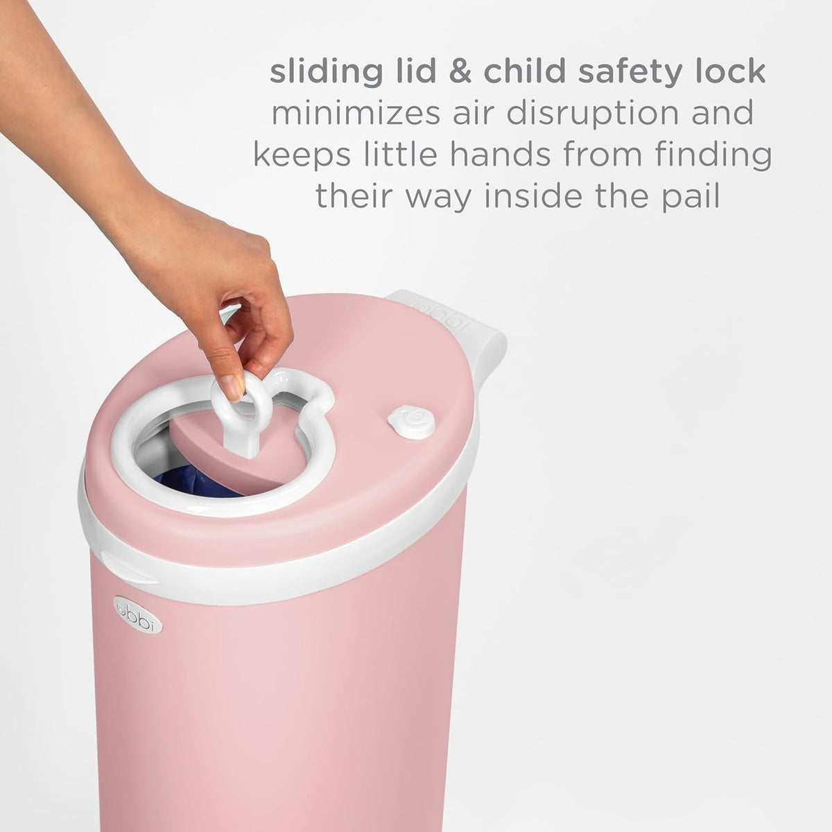 Ubbi Stainless Steel Diaper Pail - Odor Locking Design, No Special Bags Needed | Fig Blossom Color