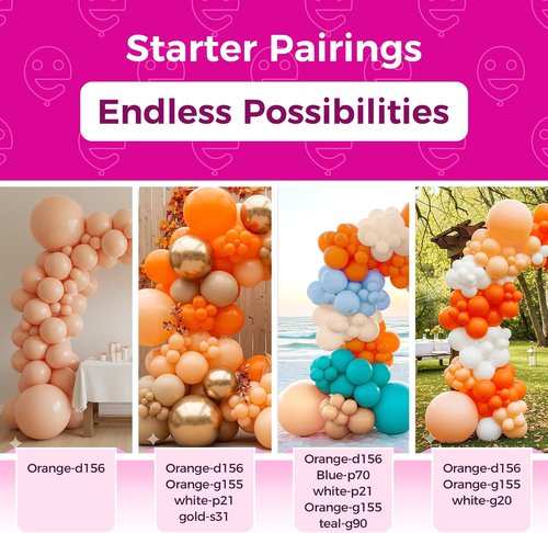 Bezente Pastel Orange Latex Party Balloons - 100 Pack of 12-Inch Round Helium Balloons for Celebrations