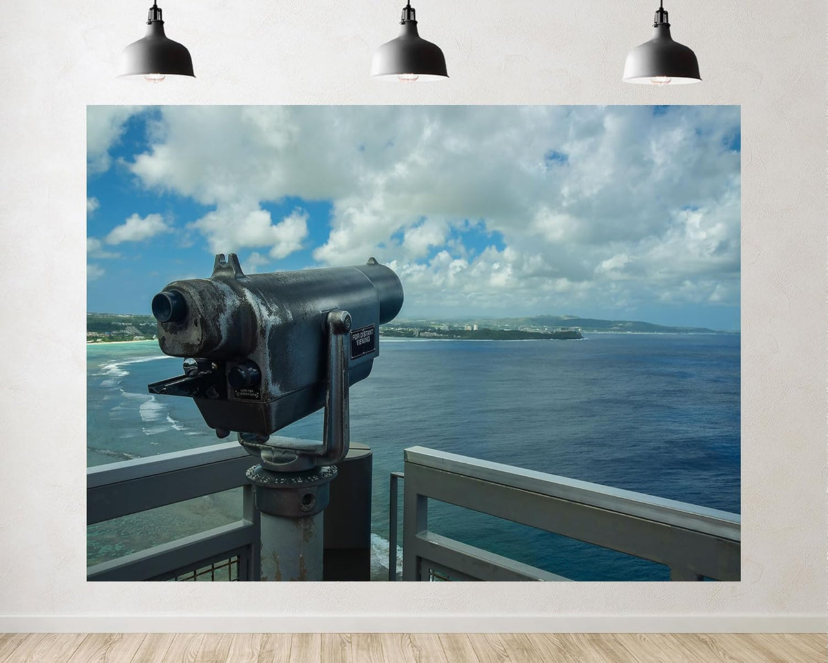 TryKid 6x4ft Ocean Viewfinder Backdrop Blue Sky White Clouds Coastal Landscape Photography Background Beach Themed