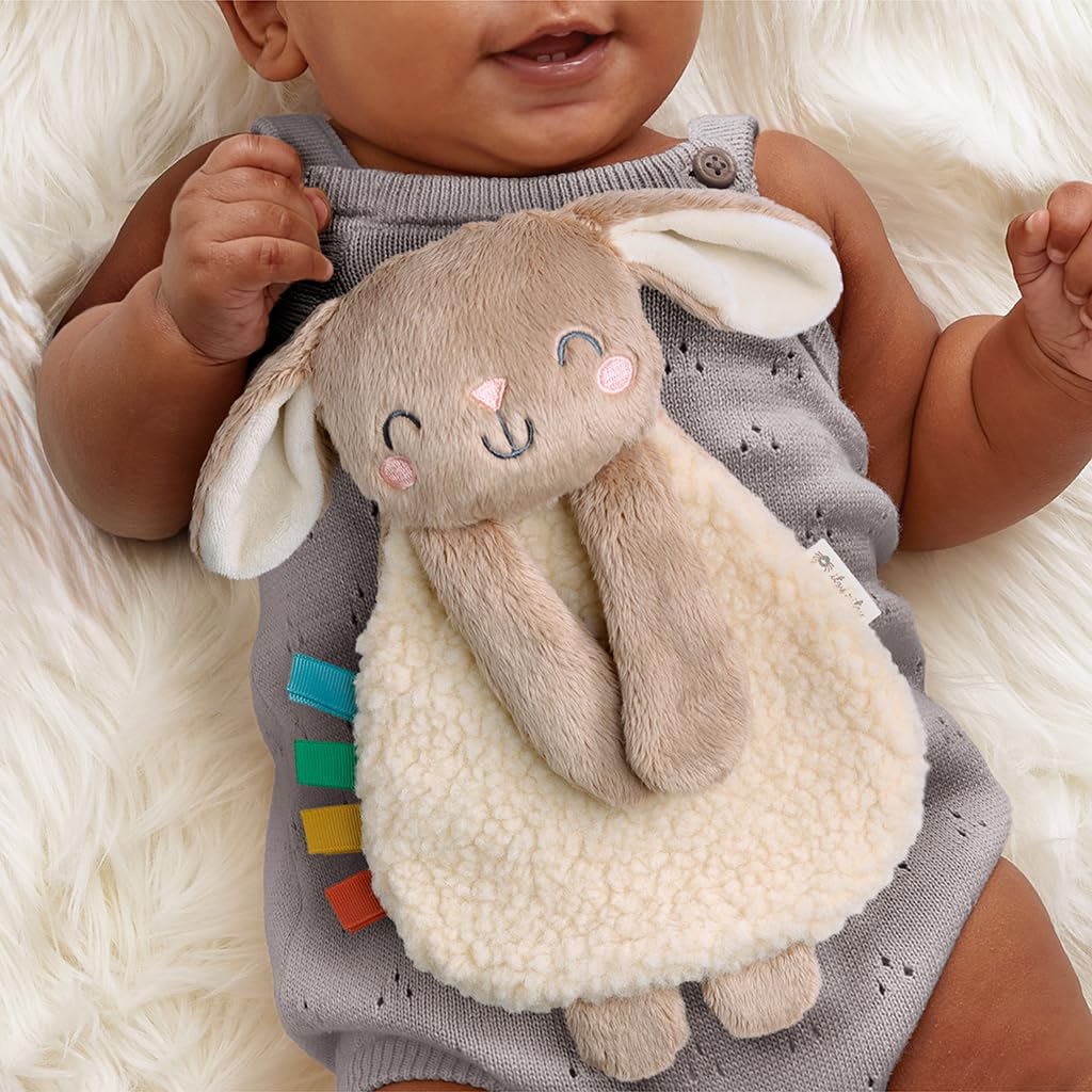 Itzy Ritzy Bunny Lovey & Crinkle Book Gift Set - Learn & Snuggle Gift Set Includes Soft Sherpa Bunny Lovey & Soft Book with Flap, Textures & Crinkle Sounds (Bunny)
