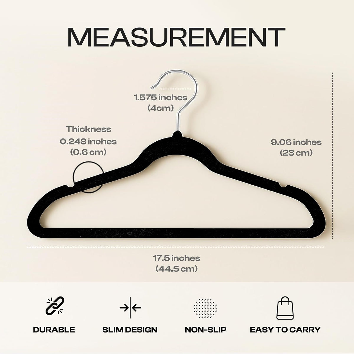 Utopia Home Velvet Hangers - Luxury Non-Slip Slim Coat & Pant Hangers, 50 Pack, Black with 360° Swivel Hook