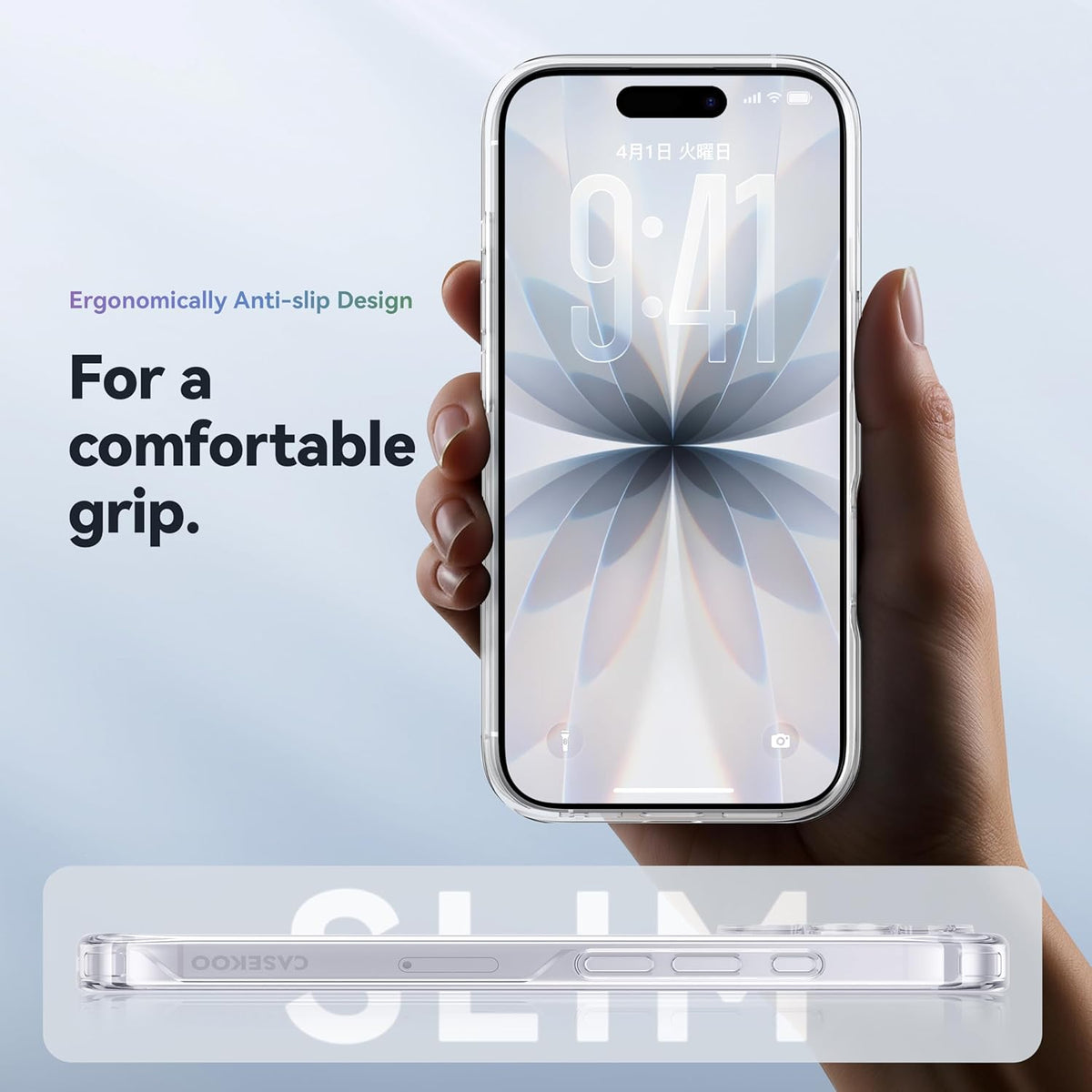 CASEKOO 17 15FT 17 6.3 inch, for iPhone Case Smooth Crystal Clear, Patented Anti-Yellow & Virgin TPU, Military-Grade