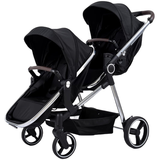 Double Stroller for Twins Infants and Toddlers, Foldable Tandem, Convertible Twin to Single Stroller, Compact Light Weight, Ages 0-3 Years