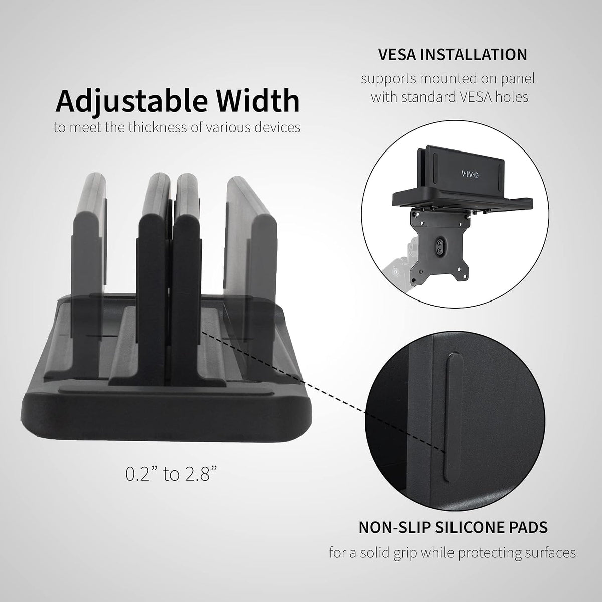 MOUNT-PC05M VIVO Multifunctional Adjustable Thin Client Mini PC Mount Bracket, CPU VESA Monitor Arm Computer Holder