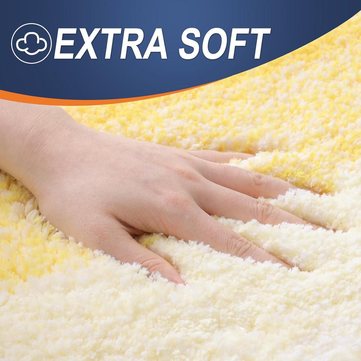 OLANLY Large Bathroom Rugs - Extra Soft Microfiber Bath Mat, Quick Dry & Machine Washable - 54x24, Yellow
