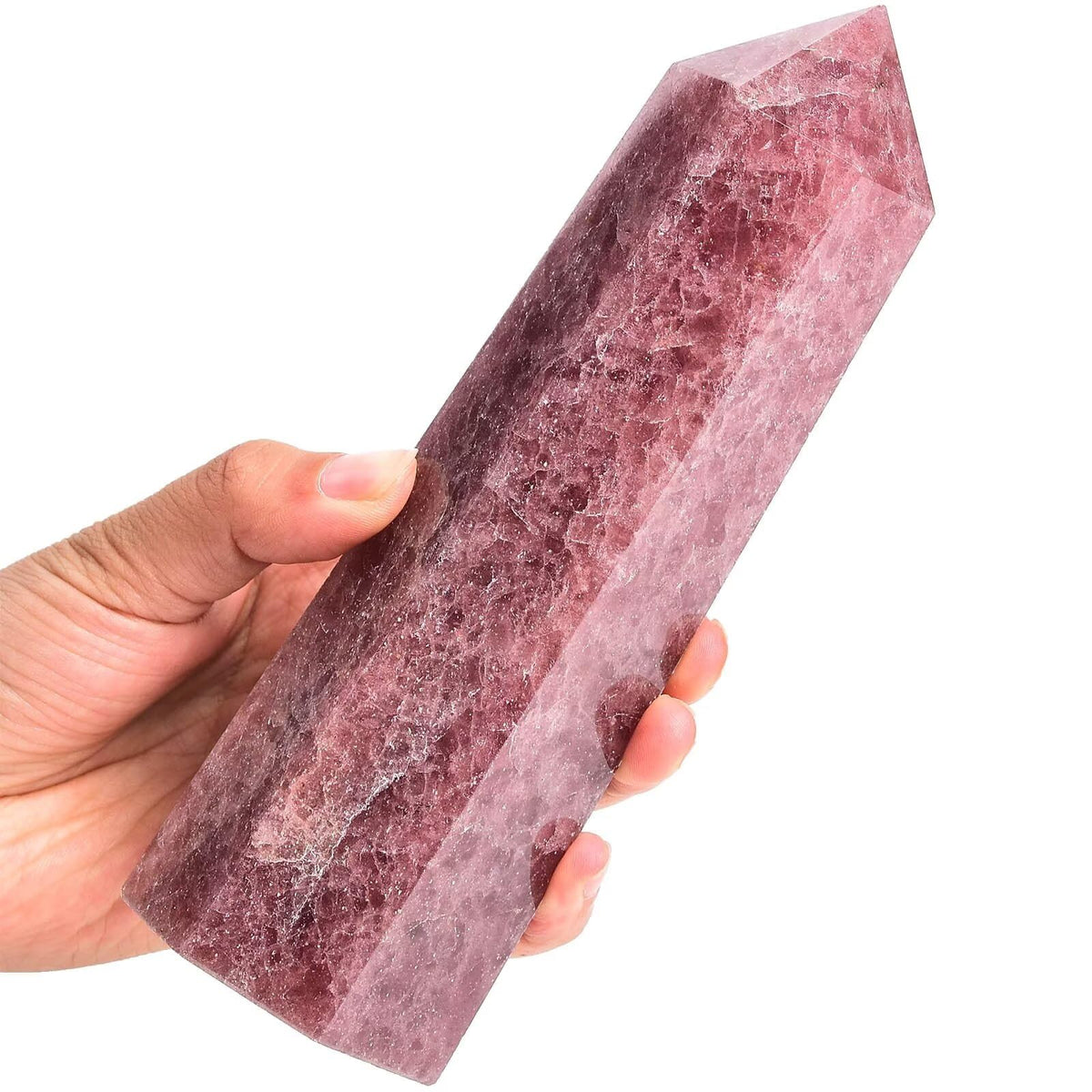 Natural Strawberry Stone Tower Obelisk Red Healing Crystal Rock Point Wand Large Reiki Healing Gifts 1.7-2.2 LBS