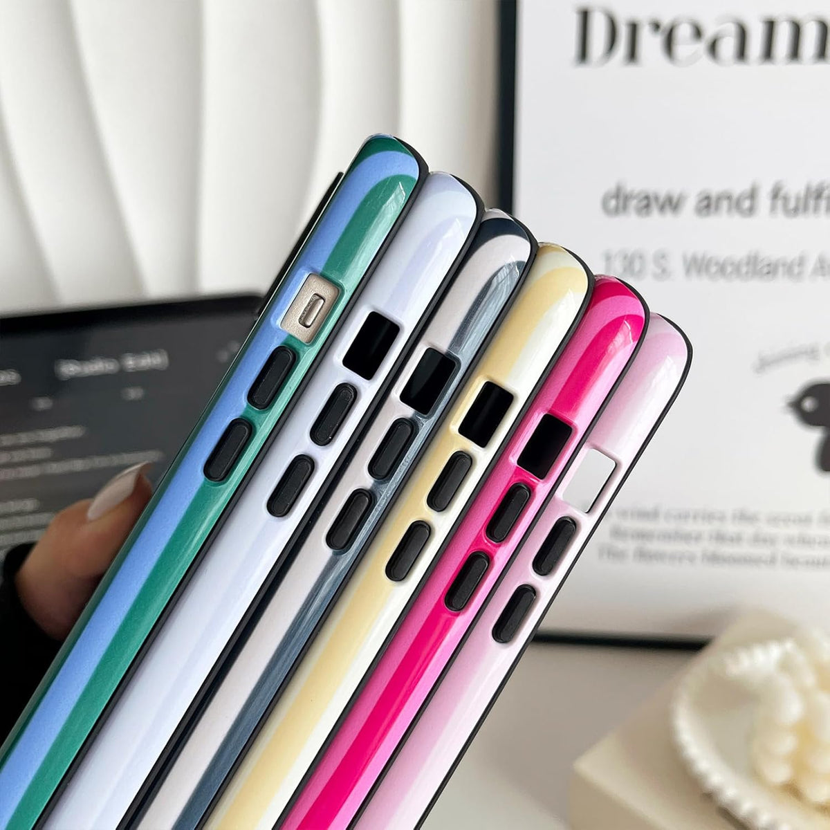CHEDEMK 13/14 13/14 6.1"- Compatible with iPhone Case, Cute Fashion Aesthetic Striped Pattern Cover for Women