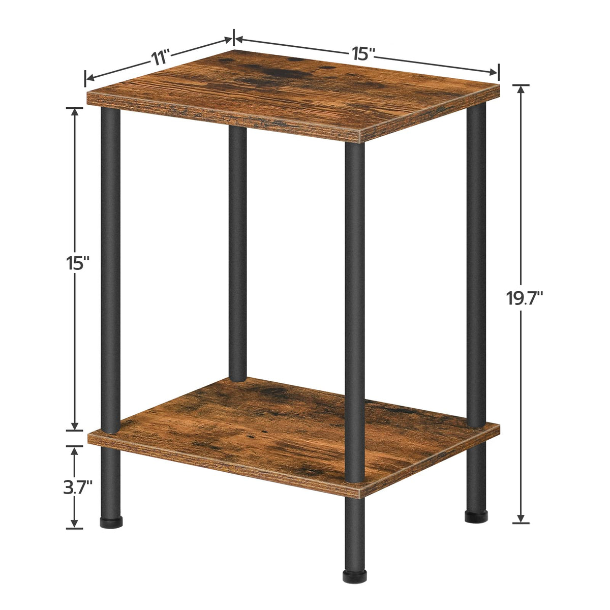 HOOBRO End Table and Area Rugs Bundle, Nightstand with 2-Layer Storage Shelves, 2 x 3 ft Area Rugs Washable Non-Slip, BF09BZP201-BU01AR01