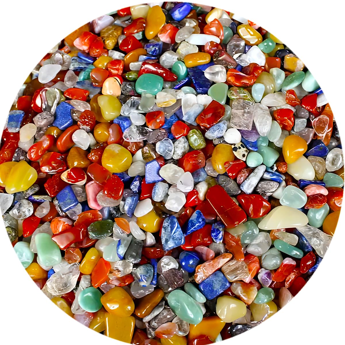 500 pcs Natural Chip Stone Beads, Multicolor 5-8 mm Irregular Gemstones Healing Crystal Loose Bead for Jewelry Making Bracelet Crafting