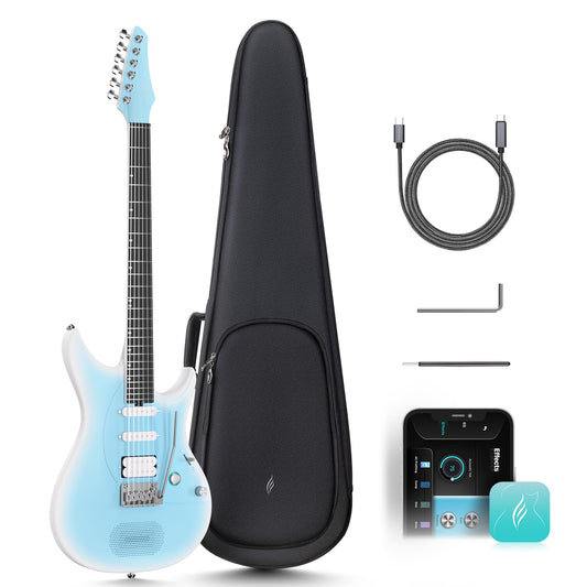 Enya Inspire 39" Smart Electric Guitar - Carbon Fiber Body with Built-in 15W Speaker, 20 Tones & App Control, 4 Presets, Bluetooth, Gig Bag Included, 2-Year Warranty