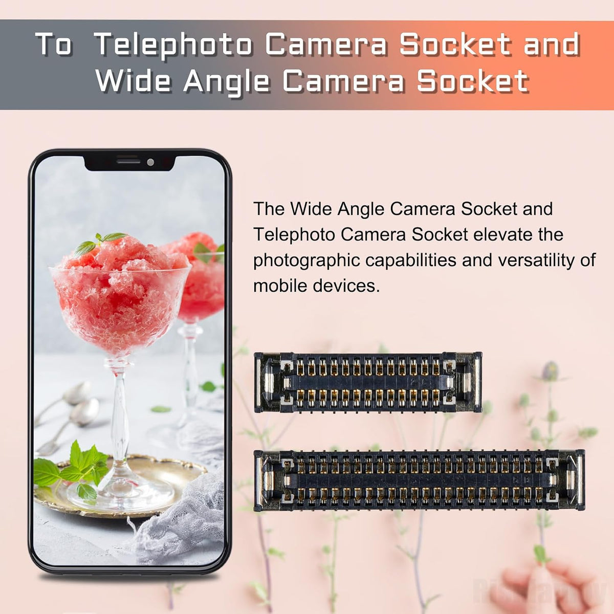 8 12 iPhone12 Pcs for iPhone Motherboard Socket Connection B Kit Includes Battery SIM Charging Port Replacement Wide