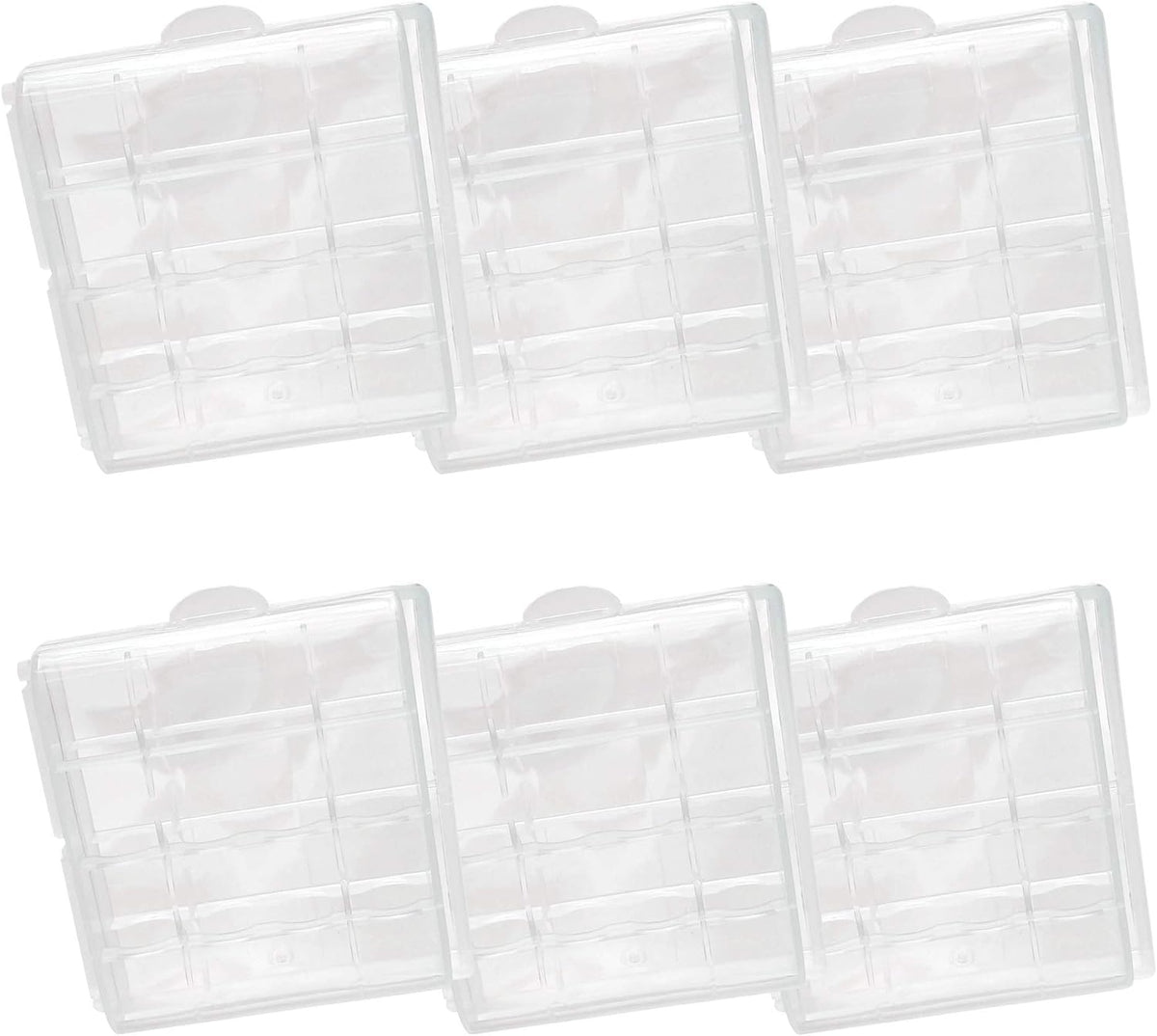 Chadou (6Pack Battery Storage Case for AA/AAA, Battery Holder Box Clear)