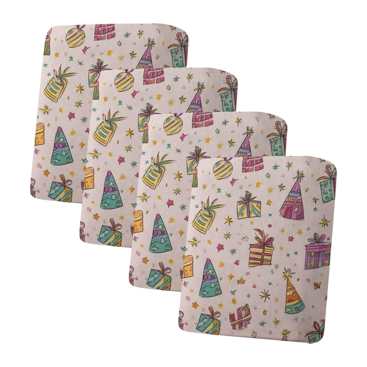 pnyoin Colorfule Gift Box Stretch Individual Seat Sofa Cushion Covers Elastic Couch Cushion Cover Slipcover Sets -4 Piece Sofa Cushion Covers