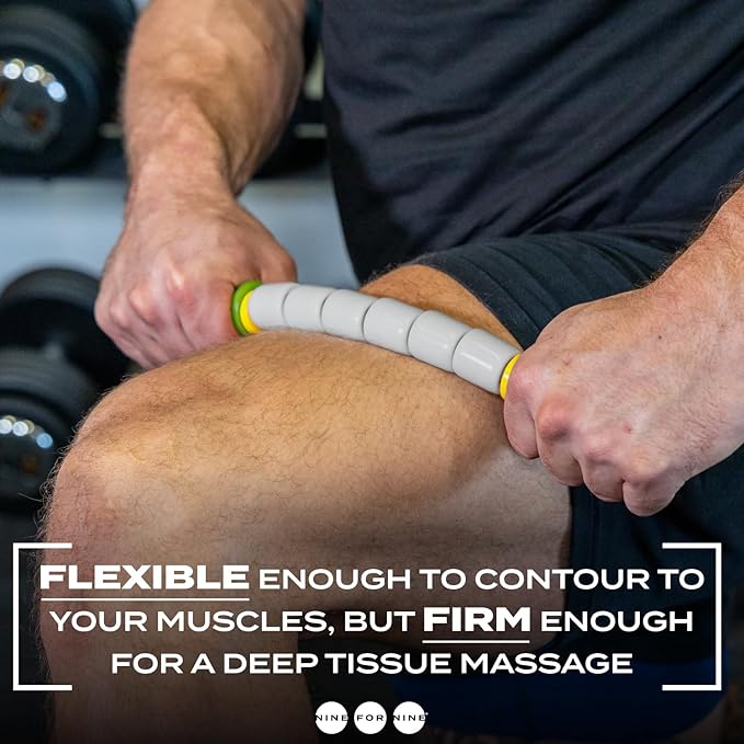 Massage Stick 14" Flexible Handheld Spindle Massage Roller - Full Body Muscle Recovery & Myofascial Release (Small - 14" Massage Stick)