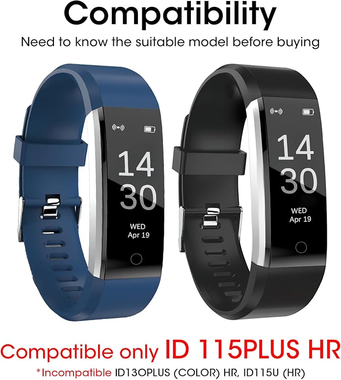 Watch Bands Replacement for ID115plus HR, Very Fit Pro Activity Fitness Tracker Wrist Bands Set, Multicolor Veryfitpro Smart Watch Strap Replacements
