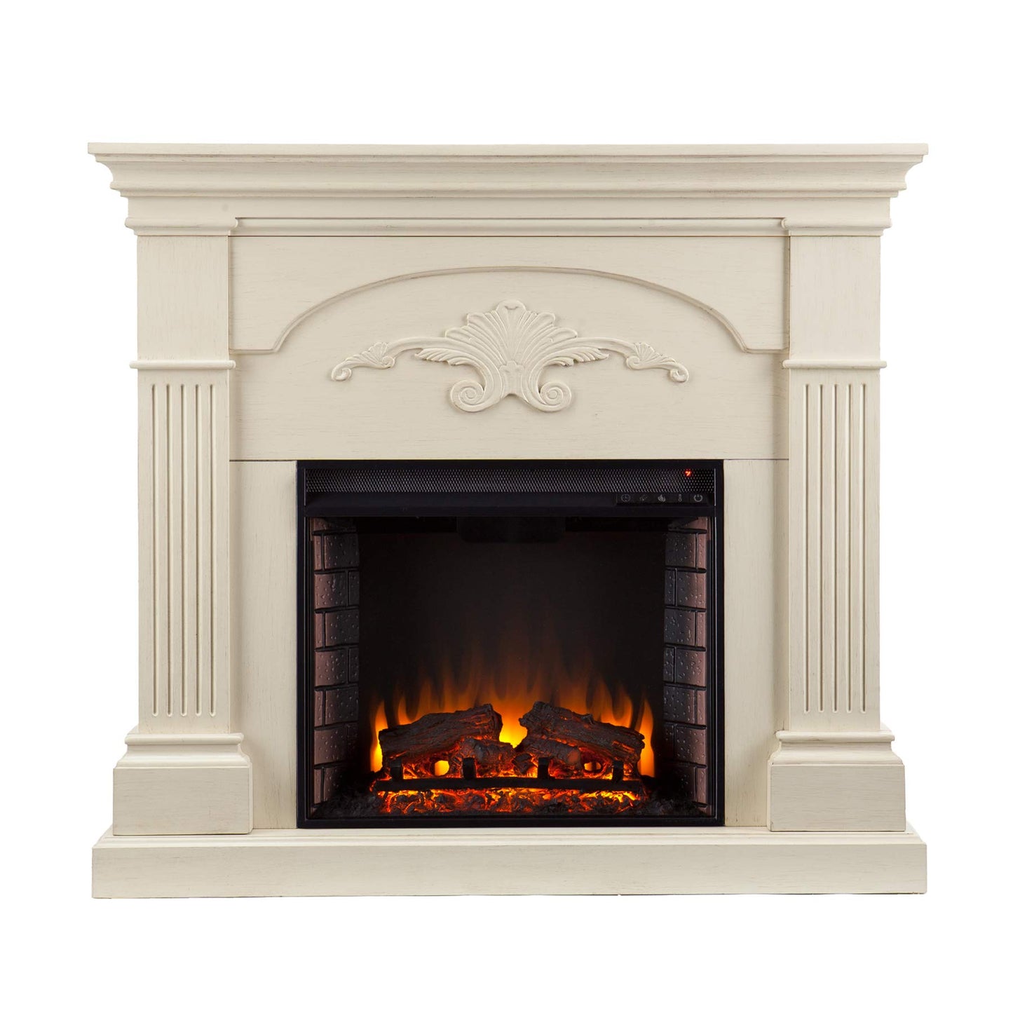 SEI Furniture - Sicilian Harvest Electric Fireplace - Ivory - Transitional Design, Ideal for Living Room, Bedroom (FE9275)