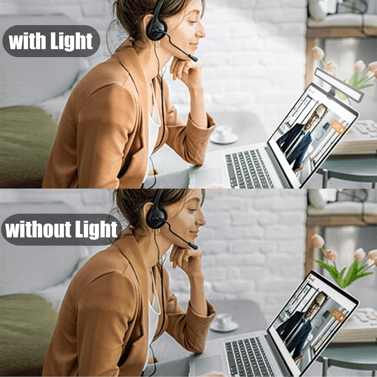 luxceo Video Conference Lighting, Zoom Light for Remote Working, Webcam Lighting for Laptop, Zoom Calls, Live