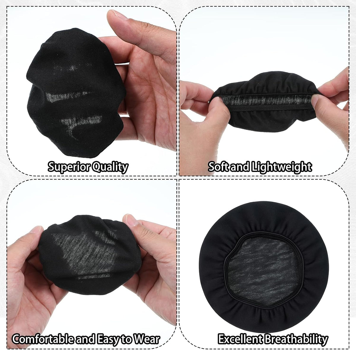 Xyembu 3 3.5" 4.3" Pairs Headphone Ear Covers, Washable Stretchable Earpad Cover, Fabric Headphone-Pads Covers