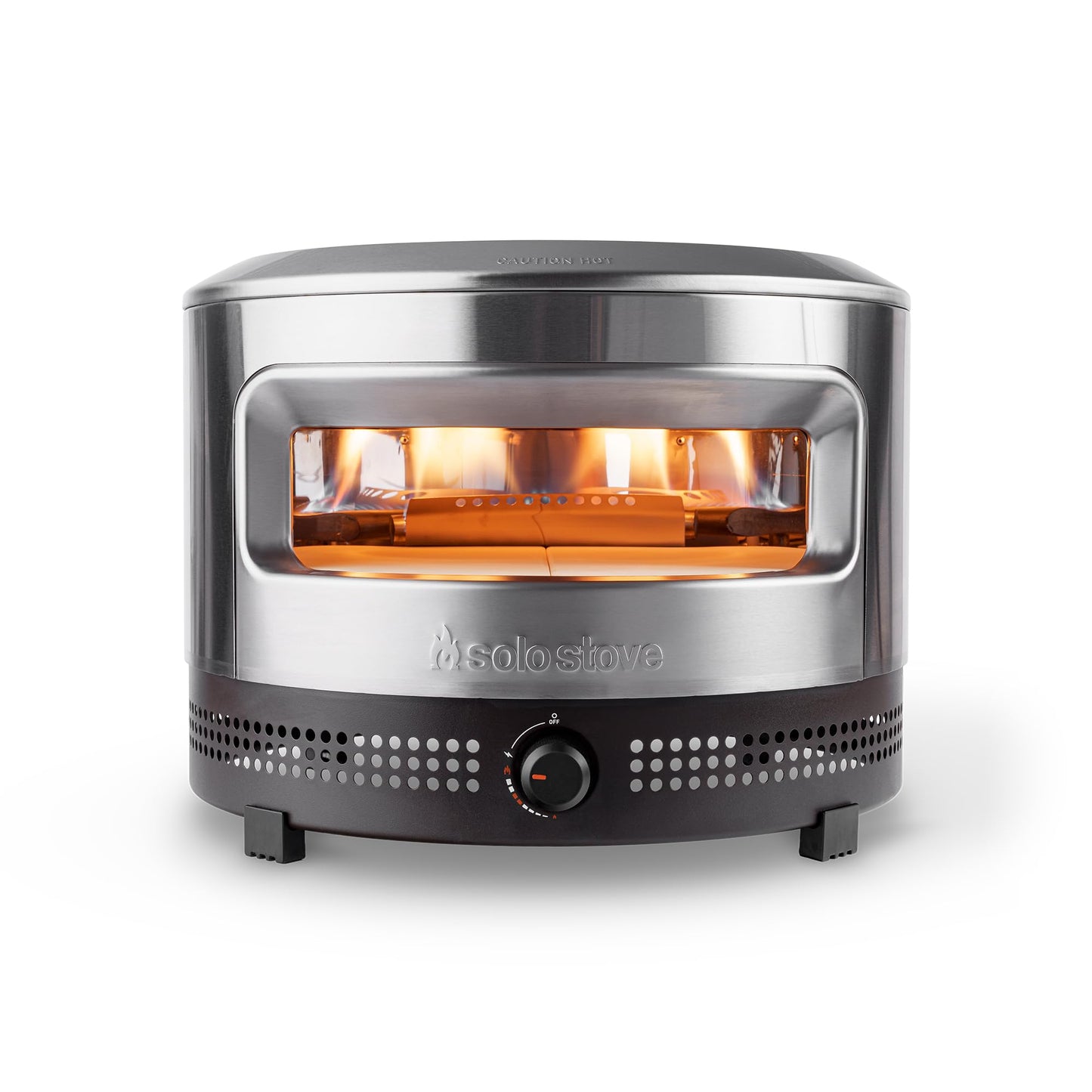 Solo Stove Pi Prime Pizza Oven Outdoor - Gas,Propane - Portable Pizza Oven with Cordierite Stone Cooking Surface - Demi-Dome Design - Wide-Mouthed Opening - Stainless Steel