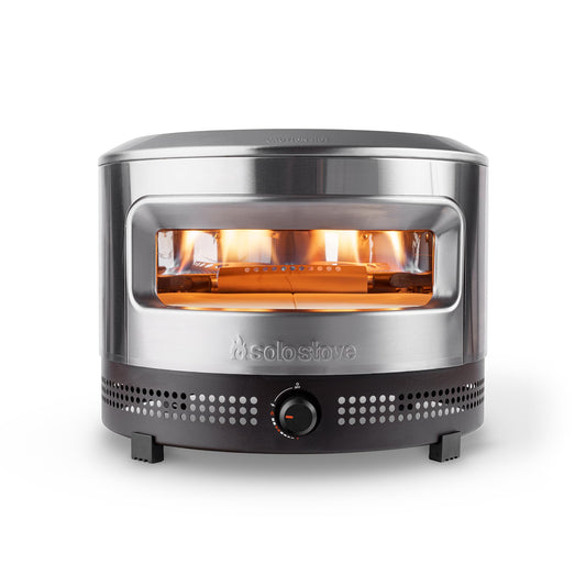 Solo Stove Pi Prime Pizza Oven Outdoor - Gas,Propane - Portable Pizza Oven with Cordierite Stone Cooking Surface - Demi-Dome Design - Wide-Mouthed Opening - Stainless Steel