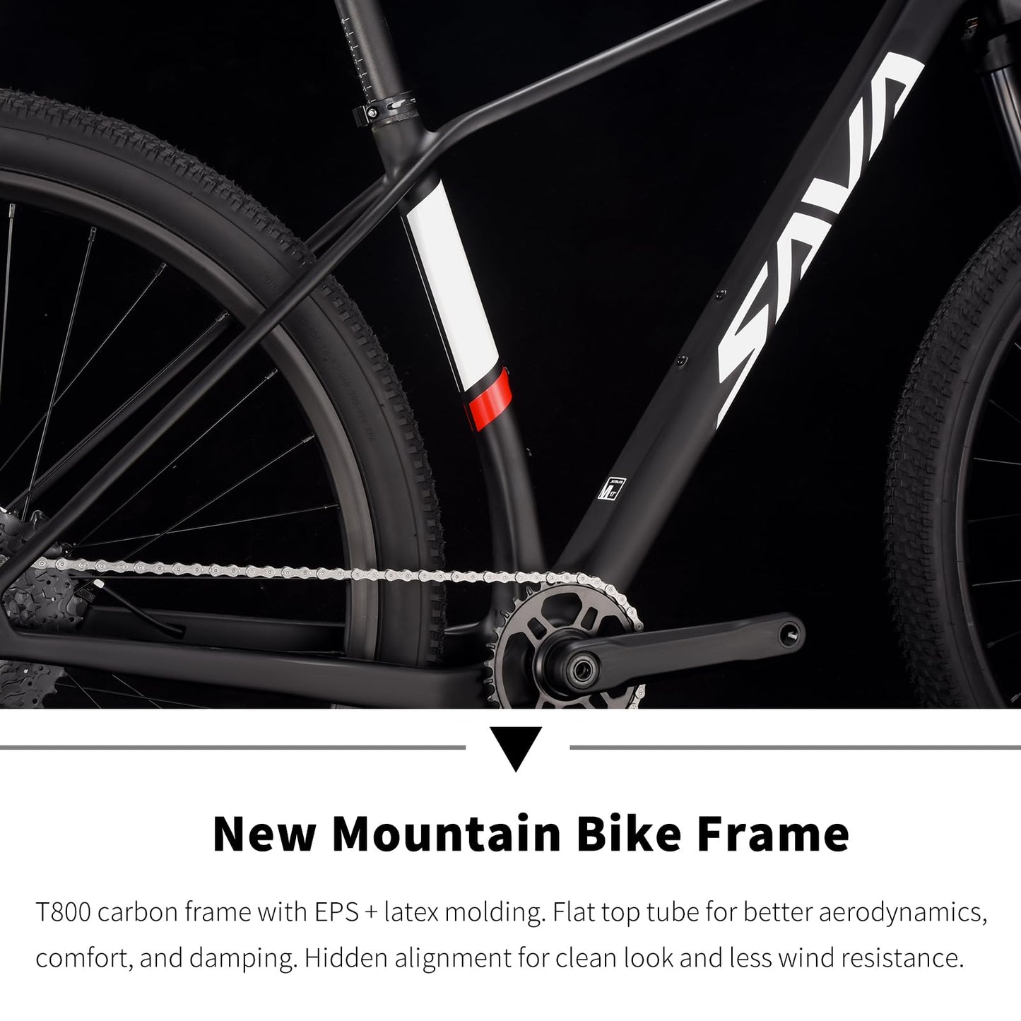 SAVADECK Carbon Fiber MTB with U6000 10 Speed Shift Groupset, Hydraulic Disc Brake with MT200 Break System (Midnight Black, 29 * 17)