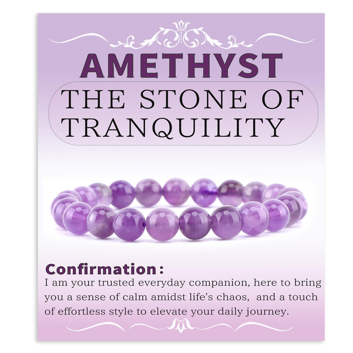 Bymitel 8mm Amethyst - Handmade Reiki Gemstone Stretch Bracelet, Natural Beauty & Spiritual Essence, Crystal Healing for Unisex Adults