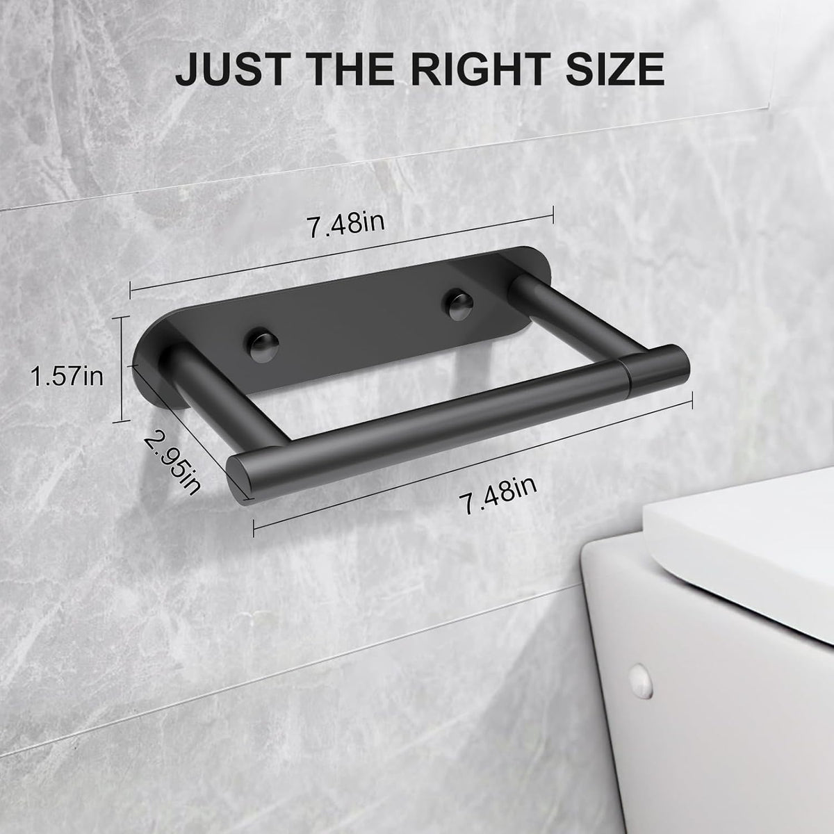 SetSail Toilet Paper Holder - Matte Black Wall-Mount Stainless Steel Tissue Holder for Bathroom