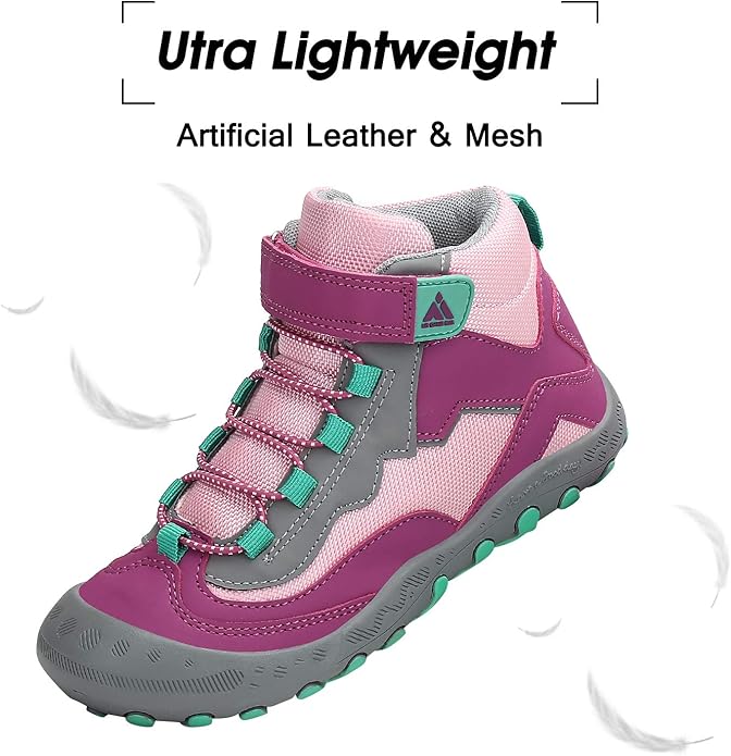 Mishansha Kids Hiking Boots Toddler Girls Boys Hiking Shoes Water-Resistant Anti-Collision Non-Slip Athletic Outdoor Trekking Boots