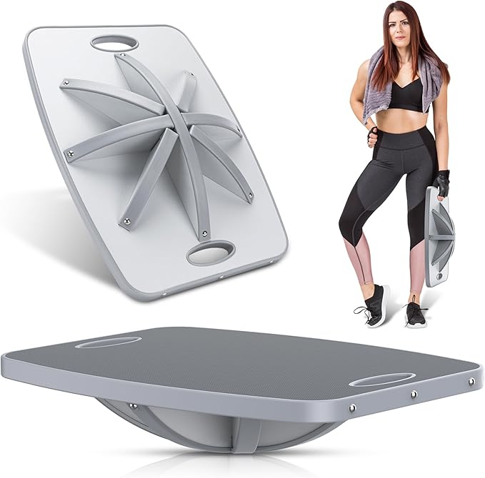 Advanced Wood Balance Board, 360 Degree Rotation and Tilt - Non-Slip 500 lbs Wobble Board for Standing Desk, Physical Therapy and Yoga Practice, Core Strength, Stability for Men, Women, Young and Old