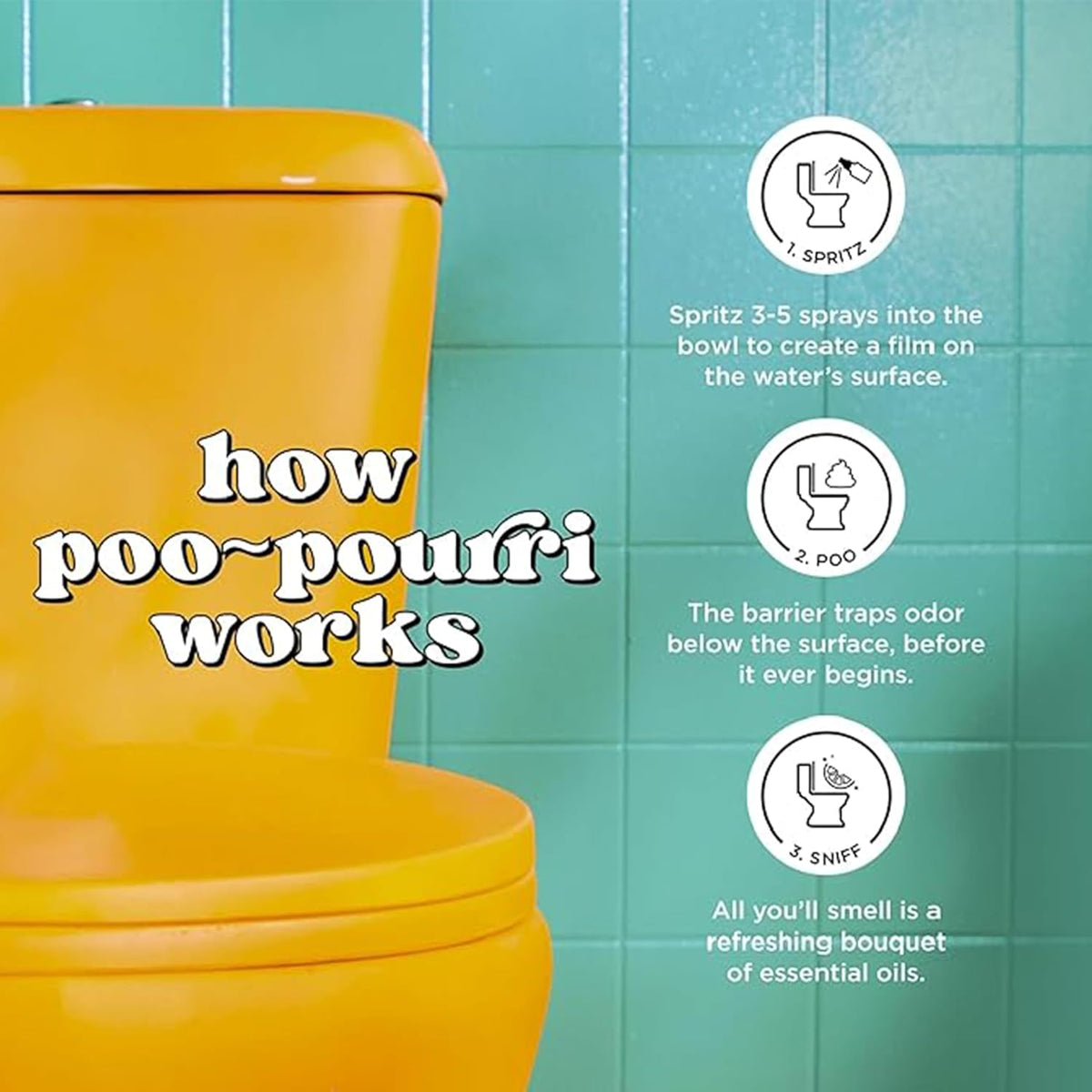 Poo-Pourri Toilet Spray Refill - Lavender Peppermint | 16 Fl Oz, Up to 800 Uses, Essential Oil Deodorizer