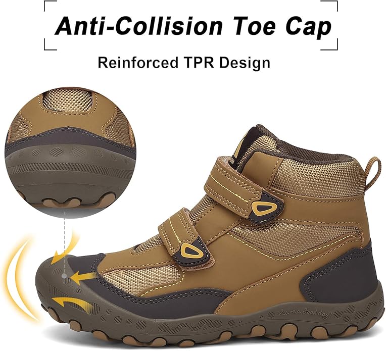 Mishansha Kids Hiking Boots Toddler Girls Boys Hiking Shoes Water-Resistant Anti-Collision Non-Slip Athletic Outdoor Trekking Boots