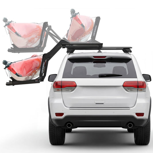 TOOENJOY Heavy-Duty Kayak Lift Assist Roof Rack, 100 LBS Capacity Kayak Canoe Rooftop Loader, Elevating Assist System for Easy Loading, Black