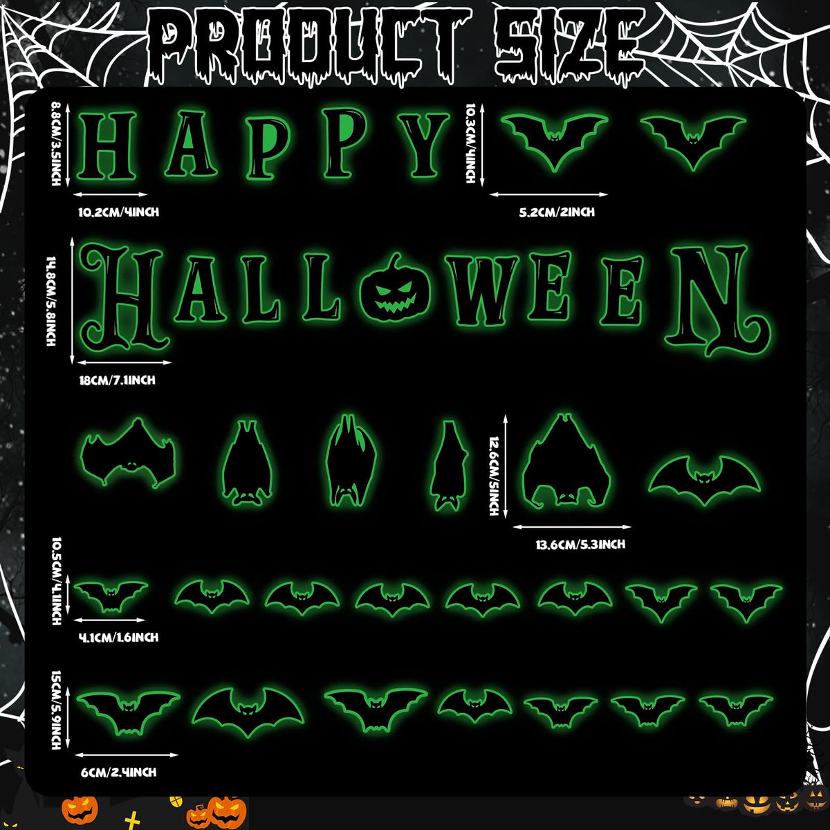 Lonfliness 45Pcs Halloween Garage Magnets Door Decorations Happy Halloween Reflective Black Bat Magnetic Refrigerator Stickers Holiday Magnet Large Decals for Halloweens Outdoor Funny Car Party Decor