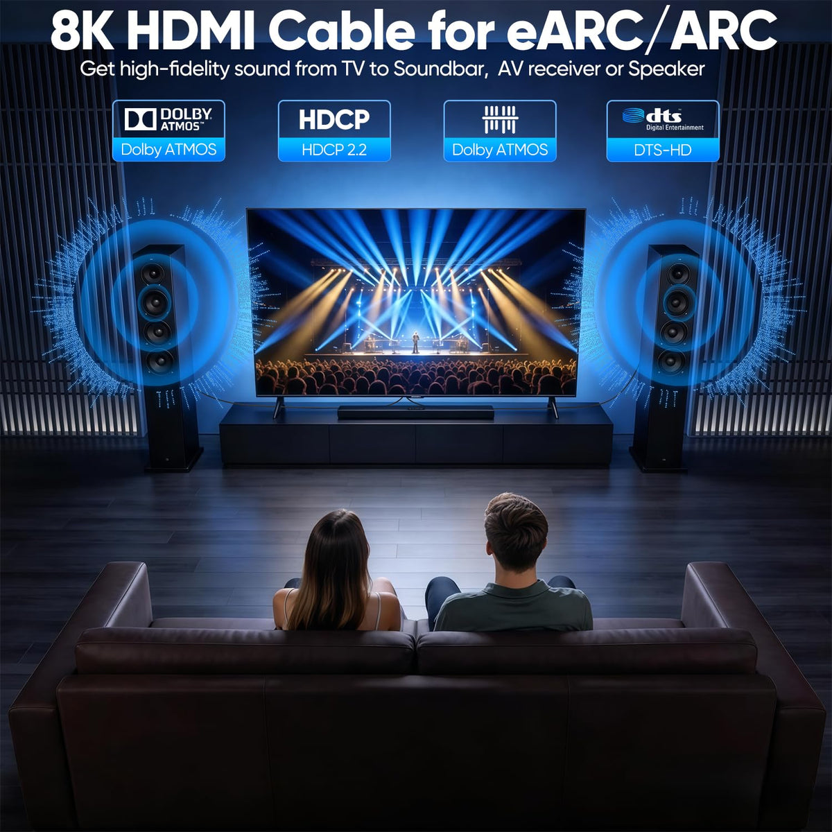 Vorothin 8K 6FT 5-Pack, 48Gbps 2.1 CL3 4K@120Hz/144Hz 8K@60Hz, HDR10, HDMI Cable High Speed Braided HDMI Rated Cord