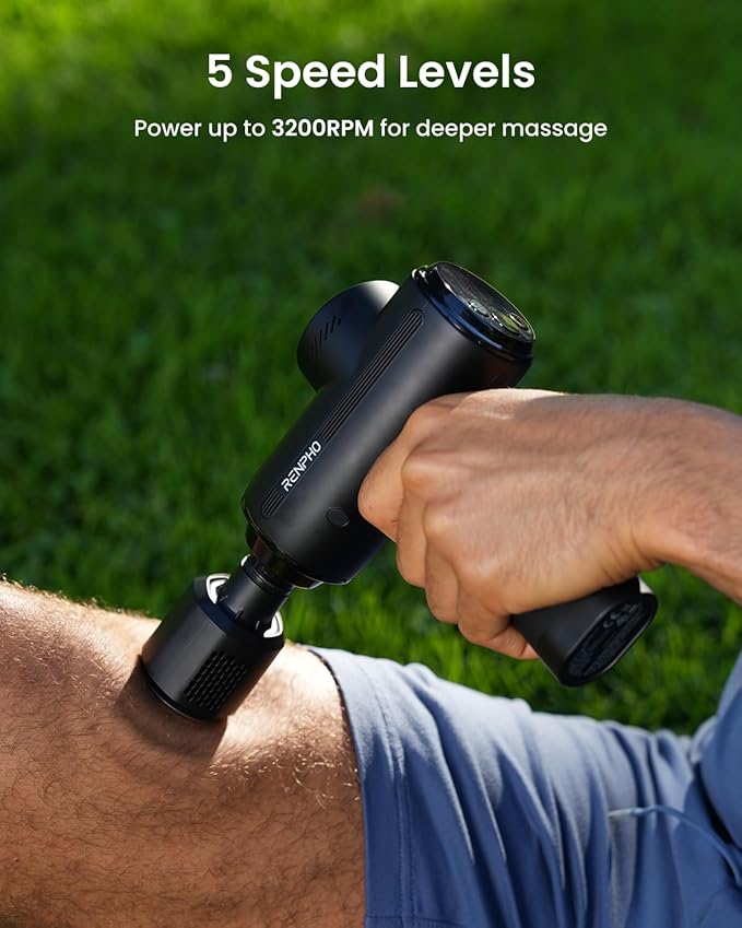 RENPHO Active Thermacool 2 Massage Gun with Heat and Cold Therapy, Professional Deep Tissue Handheld Massager with Carry Case, Percussion Body Muscle Masajeador for Men Women Athletes Back