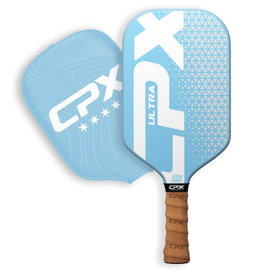 CPX Ultra Series Fiber-Reinforced Friction Surface Pickleball Paddle - 16mm Polypropylene Honeycomb Core, Lightweight for Speed (Azure)