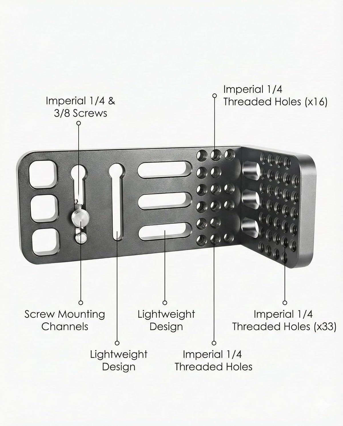 SHOOTPRO 1/4" 3/8" Universal Camera L Bracket Quick Release Plate | Vertical to Horizontal Video Mount with & Thread |