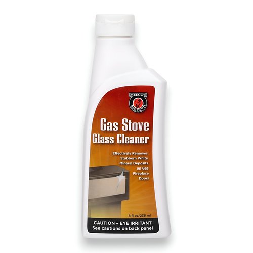 MEECO'S RED DEVIL 710 Gas Stove Glass Cleaner - Quickly & Easily Removes Stubborn White Mineral Deposits from Gas Fireplace or Stove Glass (8 fl oz) - Made in the USA