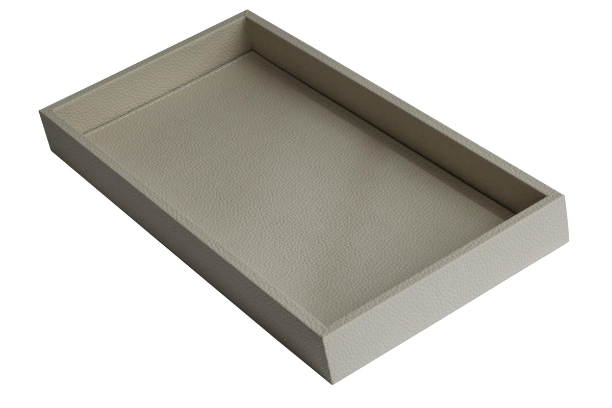 MOENA Faux Leather Tray – Elegant & Versatile Organizer for Home, Office, and Yacht (Matte Ivory, Large)