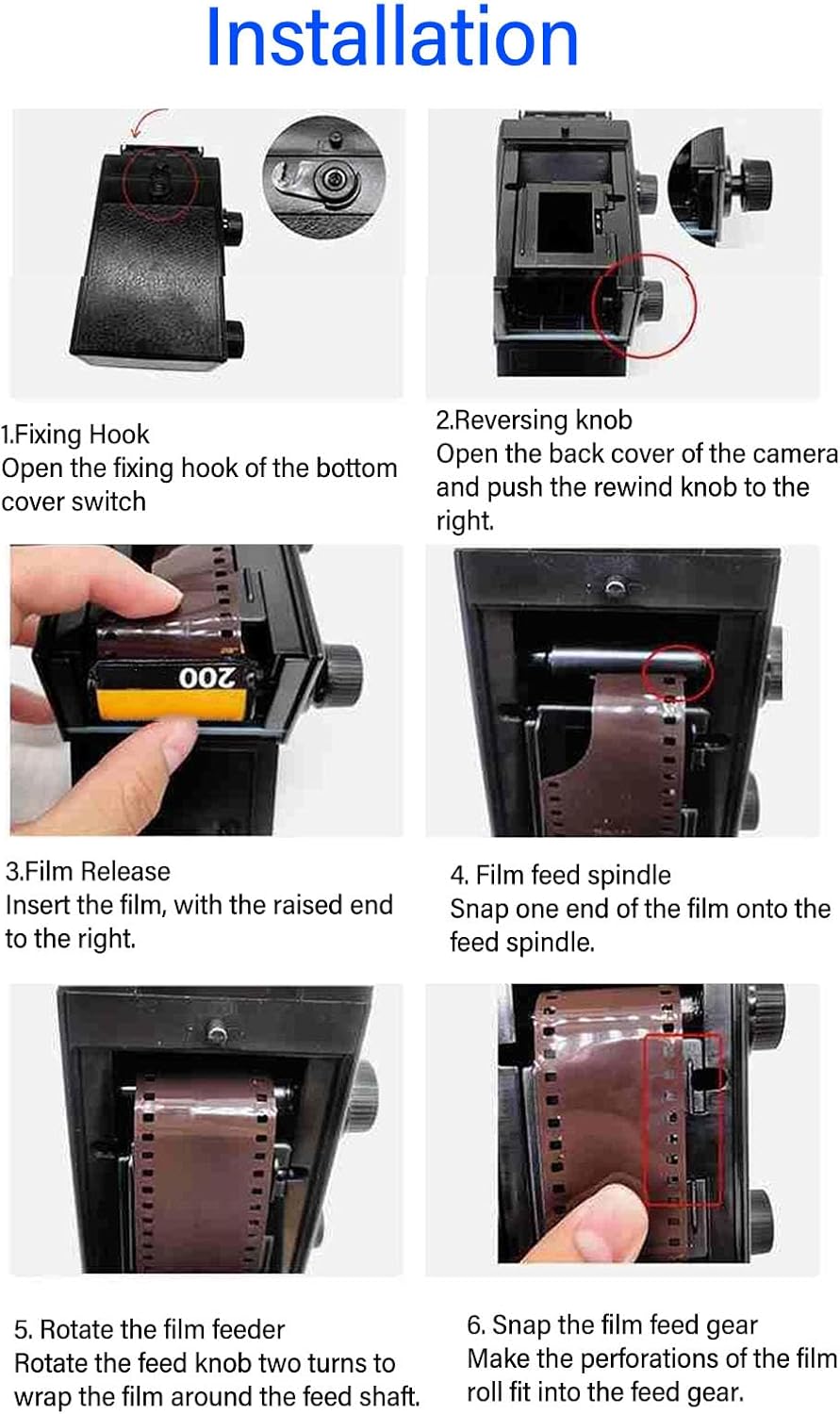 Tangxi 35MM 35MM 135 Dual Lens Film Camera, Vintage Retro TLR, DIY Assembly, Waist Level Viewfinder, Compatible