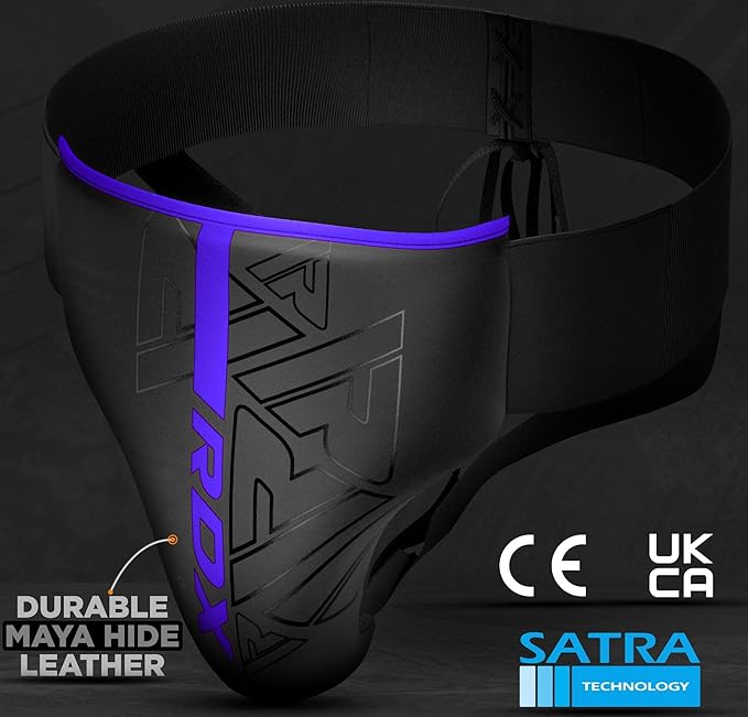 RDX Groin Protector for Boxing, Muay Thai, Kickboxing and MMA Fighting, Maya Hide Leather Abdo Gear for Martial Arts Training, Men Jockstrap Abdominal Protector for Sparring, Taekwondo and Grappling