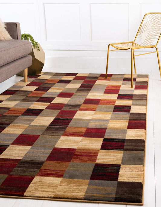 Unique Loom Barista Collection Area Rug - Gava (7' 10" x 10' Rectangle, Multi/ Brown)