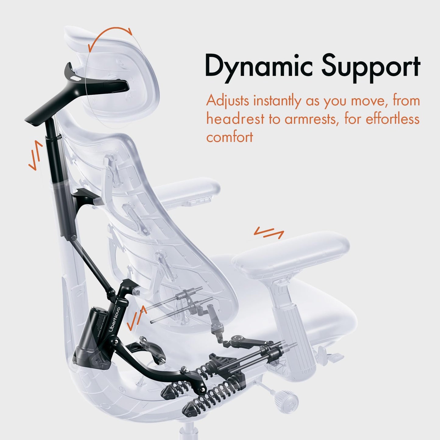 LiberNovo Dynamic Ergonomic Desk Chair + Footrest + Extra Rechargeable Power Pack Bundle - Comfy Home Office Chair with Adaptive Lumbar Support, 160° Recline & Built-in Spine Stretch, Green+48cm