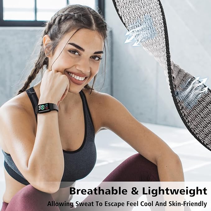 YCHDDER Solo Loop Nylon Bands Compatible with Amazfit Band 7 Straps,Soft Breathable Comfortable Adjustable Colorful Sports Replacement Wristband for Amazfit Band 7 for Men Women