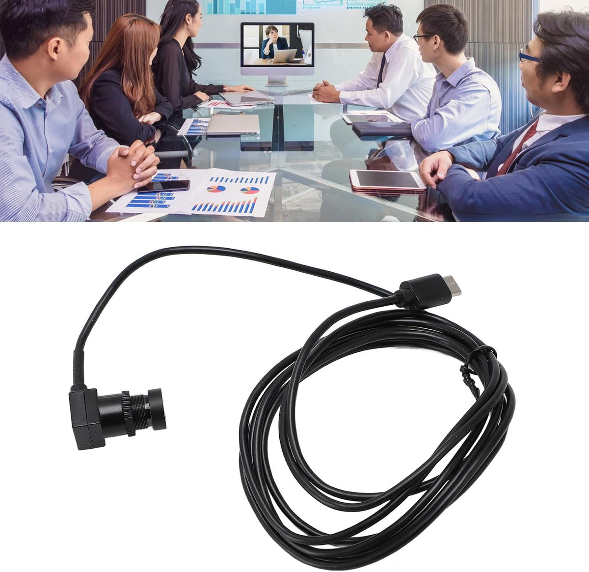 LAISANIM 1080P 1.5m Laptop Webcam USB C, External Video Camera for Laptops, Type C Computer Camera, Cables, Plug