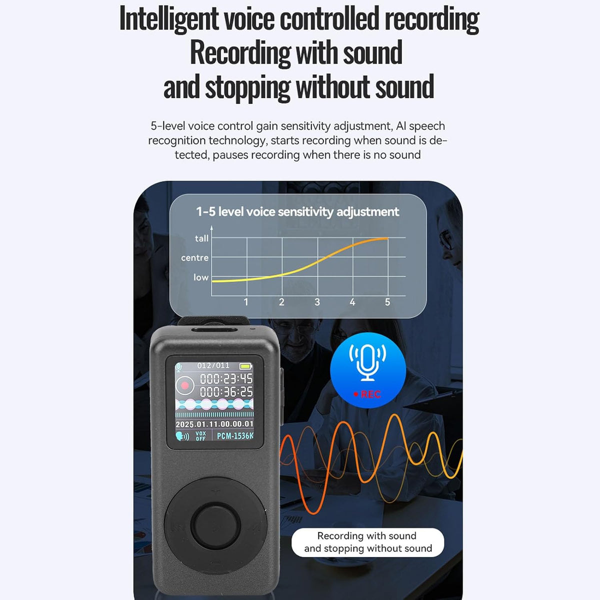 XUMIUZIY MP3 1536Kbps 5 (32GB) Player, Music Player Digital Audio Player with Noise Reduction HD Lossless Recording